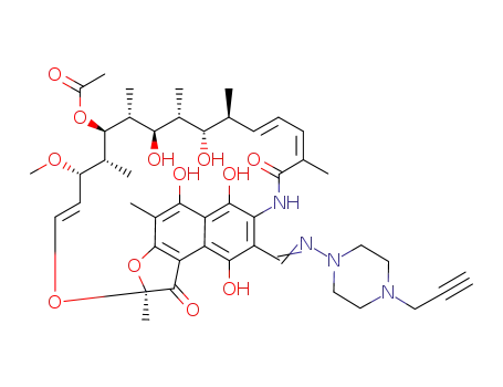 (8E,24E)-5,6,17,19-tetrahydroxy-23-methoxy-2,4,12,16,18,20,22-heptamethyl-1,9,11-trioxo-8-{[(4-prop-2-yn-1-ylpiperazin-1-yl)amino]methylidene}-1,2,8,9-tetrahydro-2,7-(epoxypentadeca[1,11,13]trienoimino)naphtho[2,1-b]furan-21-yl acetate
