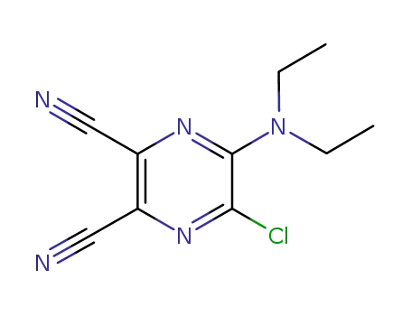 Molecular Structure of 65281-95-0 (2,3-Pyrazinedicarbonitrile, 5-chloro-6-(diethylamino)-)