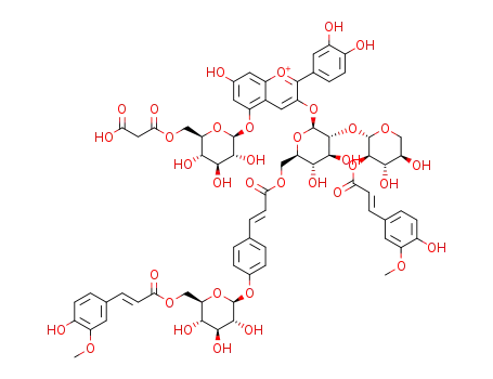 cyanidin 3-O-[2-O-(2-O-(trans-feruloyl)-β-xylopyranosyl)-6-O-(4-O-(6-O-(trans-feruloyl)-β-glucopyranosyl)-trans-p-coumar-oyl)-β-glucopyranoside]-5-O-[6-O-(malonyl)-β-glucopyranoside]