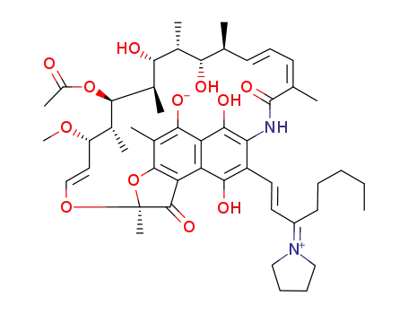 3-[3-(pyrrolidine-1-ylidenium)oct-1-ene-1-yl]rifamycin SV-8-olate