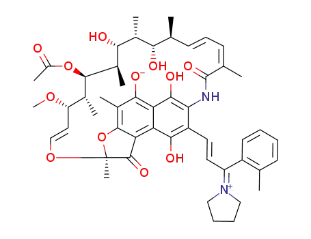 3-[3-(2-methylphenyl)-3-(pyrrolidine-1-ylidenium)prop-1-ene-1-yl]rifamycine-SV-8-olate