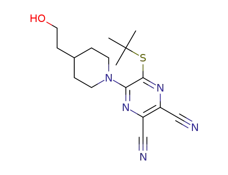 5-(tert-butylsulfanyl)-6-[4-(2-hydroxyethyl)piperidin-1-yl]-pyrazine-2,3-dicarbonitrile
