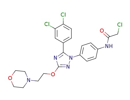 2-chloro-N-(4-(5-(3,4-dichlorophenyl)-3-(2-morpholinoethoxy)-1H-1,2,4-triazol-1-yl)phenyl)acetamide