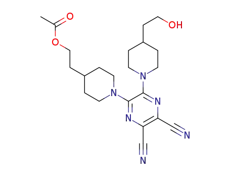 2-(1-(5,6-dicyano-3-(4-(2-hydroxyethyl)piperidin-1-yl)pyrazin-2-yl)piperidin-4-yl)ethyl acetate