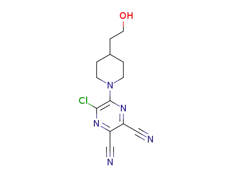 5-chloro-6-(4-(2-hydroxyethyl)piperidin-1-yl)pyrazine-2,3-dicarbonitrile