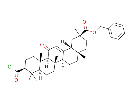 benzyl (2S,4aS,6aS,6bR,8aS,10S,12aS,12bR,14bR)-10-(chlorocarbonyl)-2,4a,6a,6b,9,9,12a-heptamethyl-13-oxo-1,2,3,4,4a,5,6,6a,6b,7,8,8a,9,10,11,12,12a,12b,13,14b-icosahydropicene-2-carboxylate
