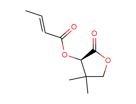 Molecular Structure of 126983-27-5 (2-Butenoic acid, (3R)-tetrahydro-4,4-dimethyl-2-oxo-3-furanyl ester,
(2E)-)