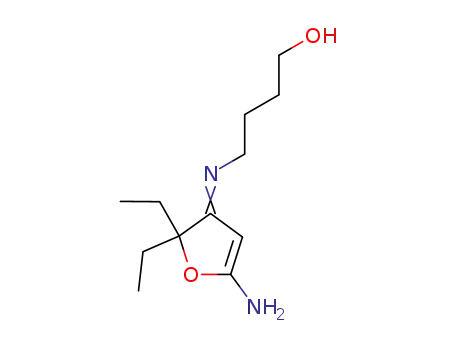 Molecular Structure of 89376-11-4 (1-Butanol, 4-[(5-amino-2,2-diethyl-3(2H)-furanylidene)amino]-)