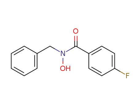 Molecular Structure of 85407-77-8 (Benzamide, 4-fluoro-N-hydroxy-N-(phenylmethyl)-)