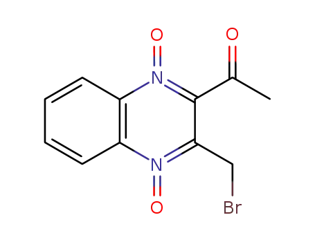 Molecular Structure of 60949-39-5 (Ethanone, 1-[3-(bromomethyl)-1,4-dioxido-2-quinoxalinyl]-)