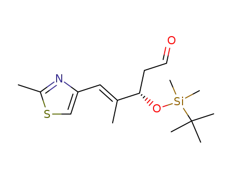Molecular Structure of 188730-08-7 (4-Pentenal,
3-[[(1,1-dimethylethyl)dimethylsilyl]oxy]-4-methyl-5-(2-methyl-4-thiazolyl)-
, (3S,4E)-)