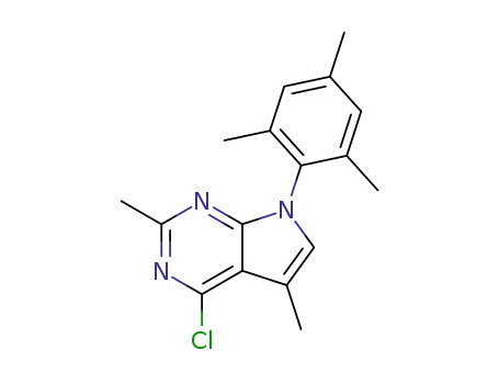 Molecular Structure of 157286-81-2 (4-CHLORO-2,5-DIMETHYL-7-(2,4,6-TRIMETHYLPHENYL)-7H-PYRROLO[2,3-D]PYRIMIDINE)