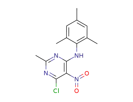 Molecular Structure of 175140-70-2 (4-Pyrimidinamine, 6-chloro-2-methyl-5-nitro-N-(2,4,6-trimethylphenyl)-)