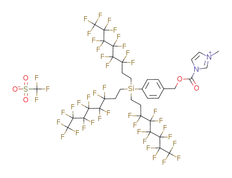 1-methyl-3-{4-[tris-(3,3,4,4,5,5,6,6,7,7,8,8,8-tridecafluoro-octyl)-silanyl]-benzyloxycarbonyl}-3H-imidazol-1-ium; trifluoro-methanesulfonate
