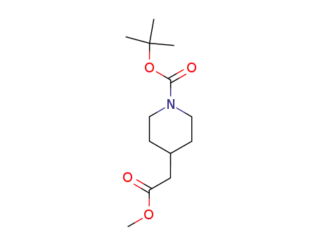 Molecular Structure of 175213-46-4 (METHYL 1-BOC-4-PIPERIDINEACETATE)