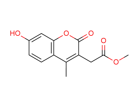 Molecular Structure of 95903-37-0 (methyl 2-(7-hydroxy-4-methyl-2-oxo-2H-chromen-3-yl)acetate)