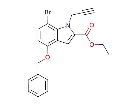 Molecular Structure of 922507-01-5 (1H-Indole-2-carboxylic acid,
7-bromo-4-(phenylmethoxy)-1-(2-propyn-1-yl)-, ethyl ester)