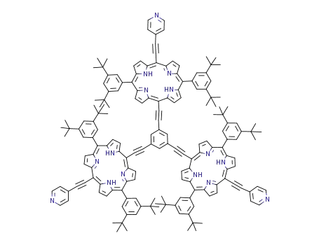 5,5',5''-[1,3,5-benzenetriyltris(2,1-ethynediyl)]tris-[10,20-bis(3,5-bis(1,1-dimethylethyl)phenyl)-15-[(pyrid-4-yl)ethynyl]-21H,23H-porphine]