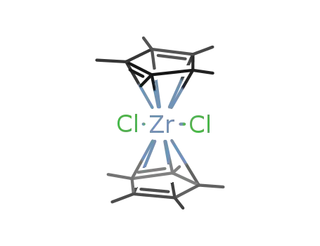 Molecular Structure of 54039-38-2 (Bis(pentamethylcyclopentadienyl)zirconium dichloride)