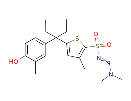 5-[1-ethyl-1-(4-hydroxy-3-methylphenyl)propyl]-3-methylthiophene-2-sulfonic acid dimethylaminemethyleneamide