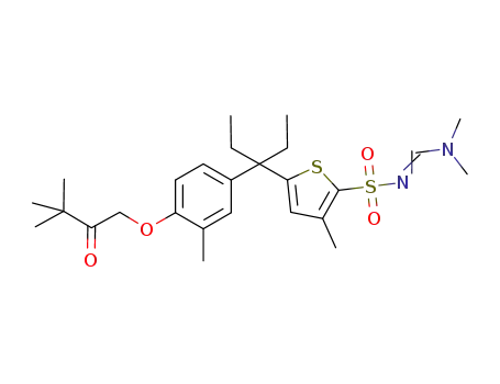 5-{1-[4-(3,3-dimethyl-2-oxobutoxy)-3-methylphenyl]-1-ethylpropyl}-3-methylthiophene-2-sulfonic acid dimethylaminemethyleneamide