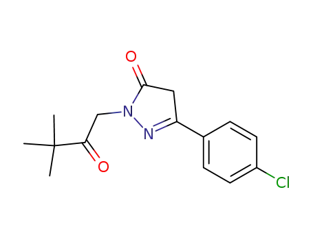 Molecular Structure of 181067-65-2 (3H-Pyrazol-3-one,
5-(4-chlorophenyl)-2-(3,3-dimethyl-2-oxobutyl)-2,4-dihydro-)