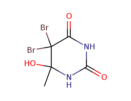 Molecular Structure of 62459-19-2 (2,4(1H,3H)-Pyrimidinedione, 5,5-dibromodihydro-6-hydroxy-6-methyl-)