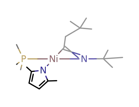 Ni{η2-C(N-tBu)CH2CMe3}(C4H2Me2)(PMe3)