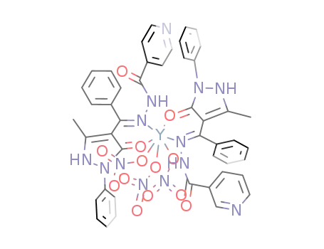 Y(N-(4'-benzoylidene-3'-methyl-1'-phenylpyrazol-5'-one)isonicotinylhydrazine)2(NO3)3