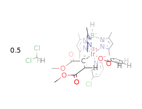 Tp(Me2)Ir((E)-C(CO2Me)=CH(Co2Me))(m-chloromopyridine)(benzoic acid(-H))*0.5CH2Cl2