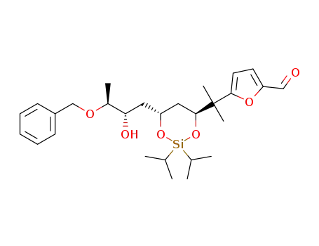 5-(2-((4S,6R)-6-((2S,3S)-3-(benzyloxy)-2-hydroxybutyl)-2,2-diisopropyl-1,3,2-dioxasilinan-4-yl)propan-2-yl)furan-2-carbaldehyde