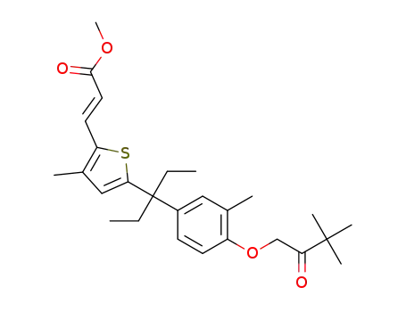 methyl (E)-3-(5-(3-(4-(3,3-dimethyl-2-oxobutoxy)-3-methylphenyl)pentan-3-yl)-3-methylthiophen-2-yl)acrylate