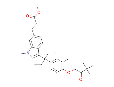 methyl 3-(3-(3-(4-(3,3-dimethyl-2-oxobutoxy)-3-methylphenyl)pentan-3-yl)-1-methyl-1H-indol-6-yl)propanoate