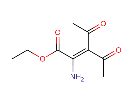 Molecular Structure of 72373-95-6 (2-Pentenoic acid, 3-acetyl-2-amino-4-oxo-, ethyl ester)