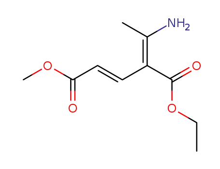 Molecular Structure of 53256-25-0 (2-Pentenedioic acid, 4-(1-aminoethylidene)-, 5-ethyl 1-methyl ester,
(2E,4Z)-)