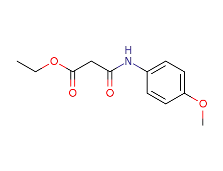 Molecular Structure of 5382-15-0 (Propanoic acid, 3-[(4-methoxyphenyl)amino]-3-oxo-, ethyl ester)