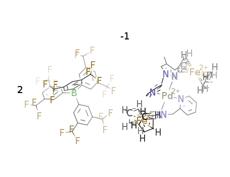 bis{3-ferrocenyl-5-methylpyrazolyl-methylenepyridine}palladium(II) tetrakis-(3,5-trifluoromethylphenyl)borate