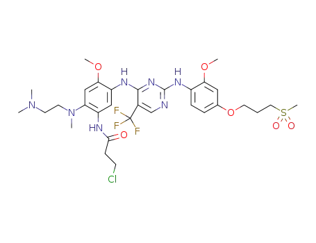 3-chloro-N-(2-((2-(dimethylamino)ethyl)(methyl)amino)-4-methoxy-5-((2-((2-methoxy-4-(3-(methylsulfonyl)propoxy)phenyl)amino)-5-(trifluoromethyl)pyrimidin-4-yl)amino)phenyl)propanamide
