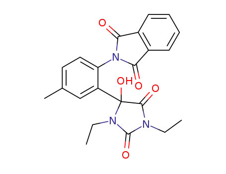 5-hydroxy-5-(5-methyl-2-(isoindolin-2-yl-1,3-dione)phenyl)-1,3-diethylhydantoin