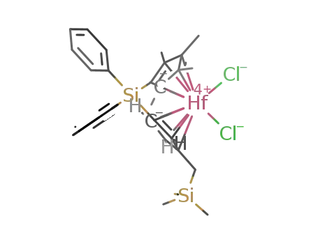 diphenylsilyl(tetramethylcyclopentadienide)((trimethylsilyl)methylcyclopentadienide)hafnium dichloride