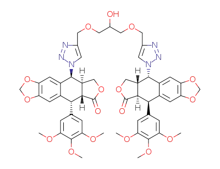 1,3-di-[1-(4-deoxypodophyllotoxin-4β-yl)-1,2,3-triazol-4-yl-methoxy]-propan-2-ol