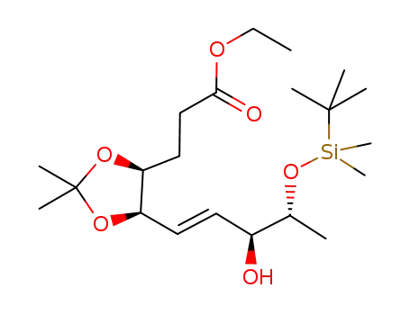 ethyl 3-((4R,5R)-5-((3S,4R,E)-4-((tert-butyldimethylsilyl)oxy)-3-hydroxypent- 1-en-1-yl)-2,2-dimethyl-1,3-dioxolan-4-yl)propanoate