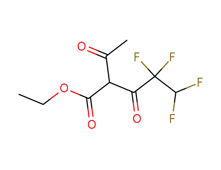 Molecular Structure of 116206-91-8 (Pentanoic acid, 2-acetyl-4,4,5,5-tetrafluoro-3-oxo-, ethyl ester)