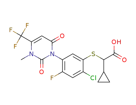 ({2-chloro-4-fluoro-5-[3-methyl-2,6-dioxo-4-(trifluoromethyl)-3,6-dihydropyrimidin-1(2H)-yl]phenyl}sulfanyl)(cyclopropyl)acetic acid