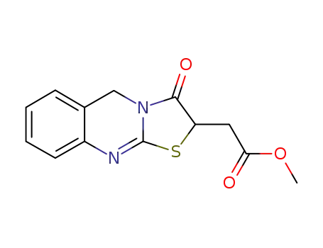 Molecular Structure of 103870-90-2 (5H-Thiazolo[2,3-b]quinazoline-2-acetic acid, 2,3-dihydro-3-oxo-, methyl
ester)