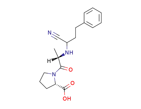 Molecular Structure of 138247-41-3 (L-Proline, 1-[N-(1-cyano-3-phenylpropyl)-L-alanyl]-)