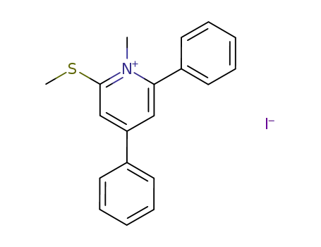 Molecular Structure of 83318-99-4 (Pyridinium, 1-methyl-2-(methylthio)-4,6-diphenyl-, iodide)