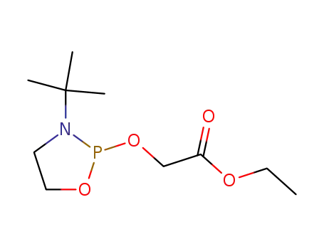 Molecular Structure of 139715-64-3 (Acetic acid, [[3-(1,1-dimethylethyl)-1,3,2-oxazaphospholidin-2-yl]oxy]-,
ethyl ester)