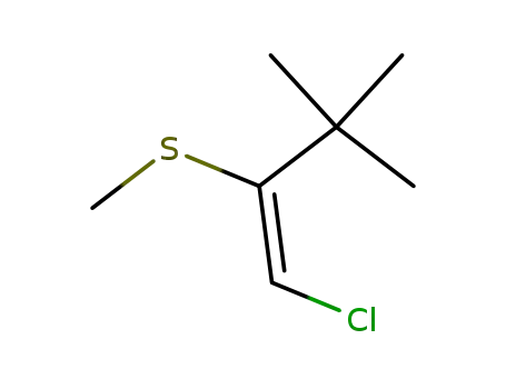 Molecular Structure of 83759-13-1 (1-Butene, 1-chloro-3,3-dimethyl-2-(methylthio)-, (E)-)