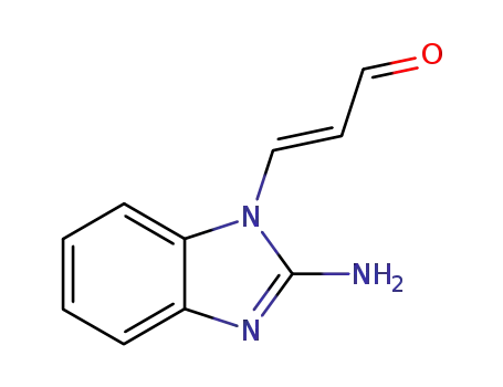 Molecular Structure of 107113-21-3 (2-Propenal,3-(2-amino-1H-benzimidazol-1-yl)-(9CI))